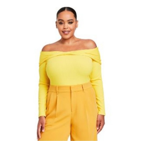 Sergio Hudson X Target Bright Yellow Off Shoulder Bodysuit - Picture 5 of 8